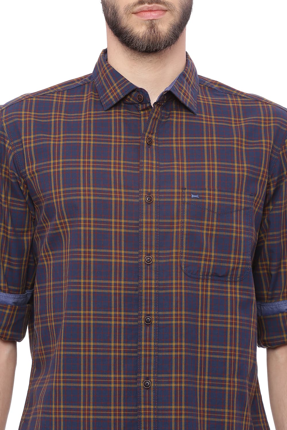 BASICS SLIM FIT CHECKS SHIRT