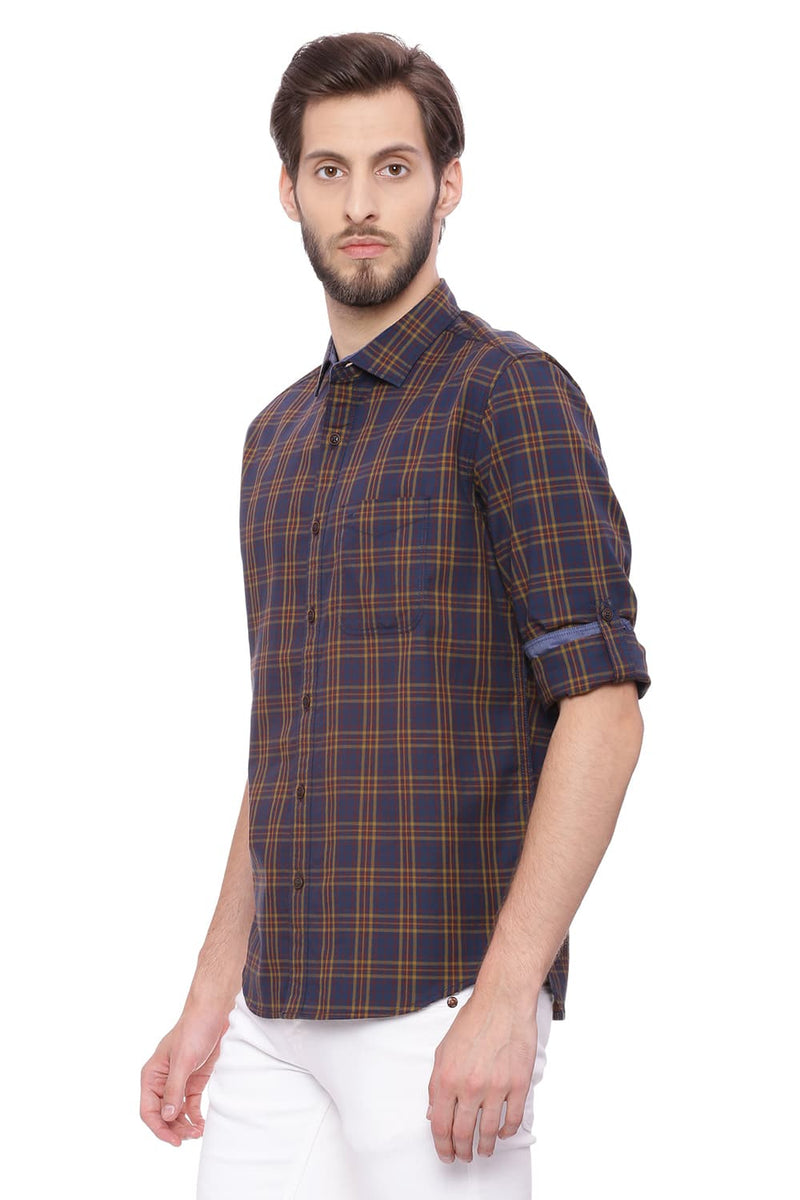 BASICS SLIM FIT CHECKS SHIRT