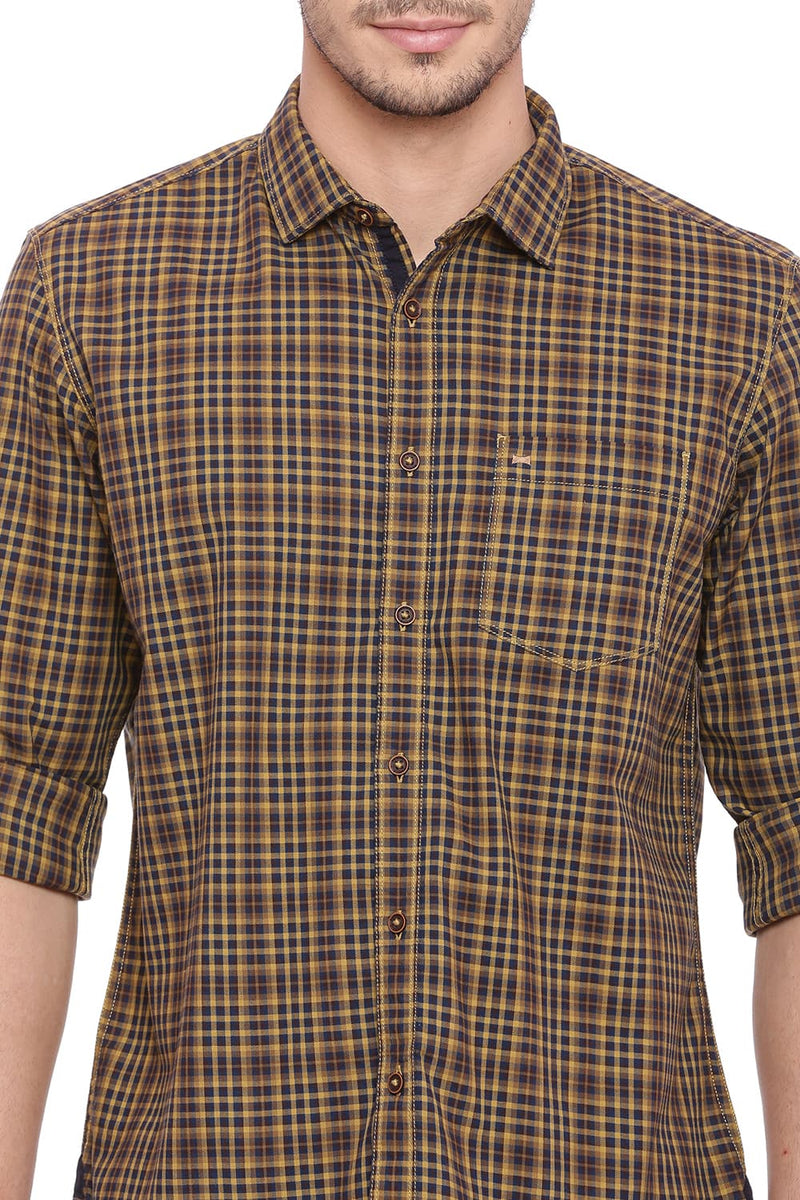 BASICS SLIM FIT CHECKS SHIRT