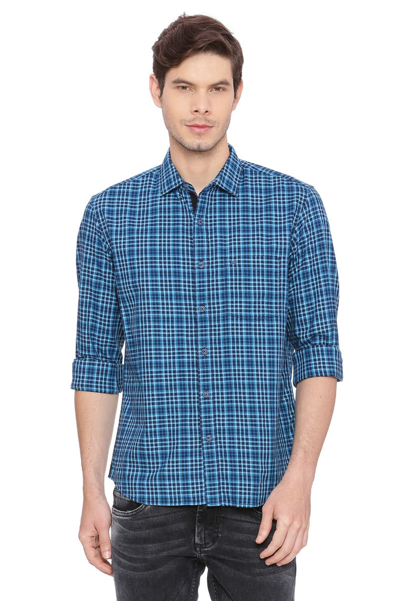 BASICS SLIM FIT CHECKS SHIRT