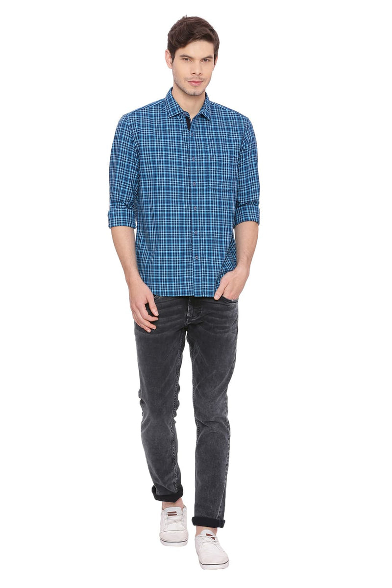 BASICS SLIM FIT CHECKS SHIRT