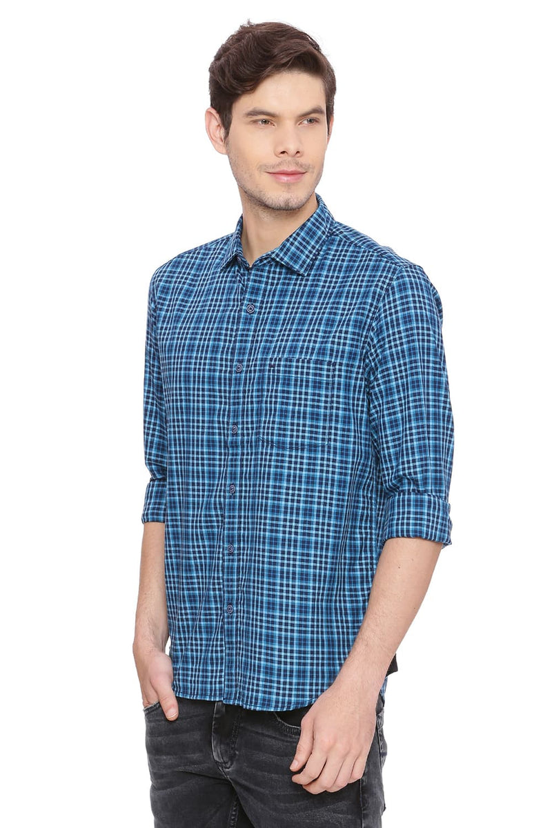 BASICS SLIM FIT CHECKS SHIRT