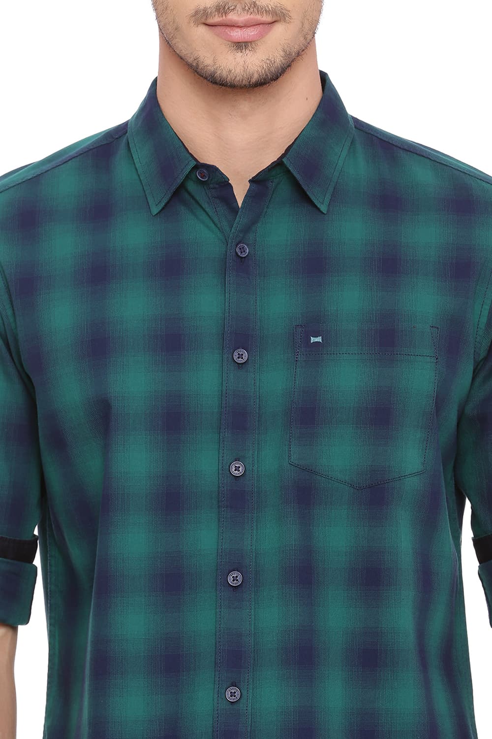 BASICS SLIM FIT CHECKS SHIRT