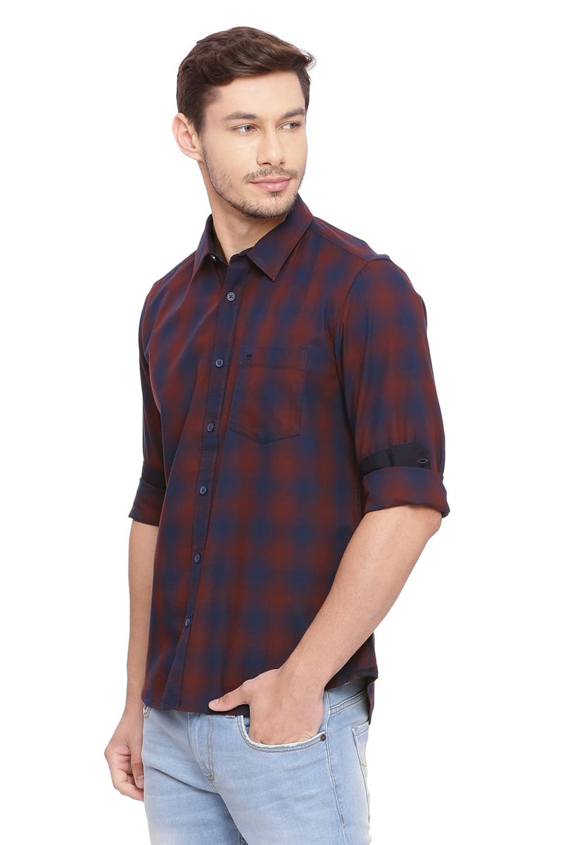 BASICS SLIM FIT CHECKS SHIRT