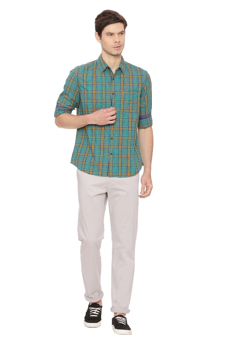 BASICS SLIM FIT CHECKS SHIRT