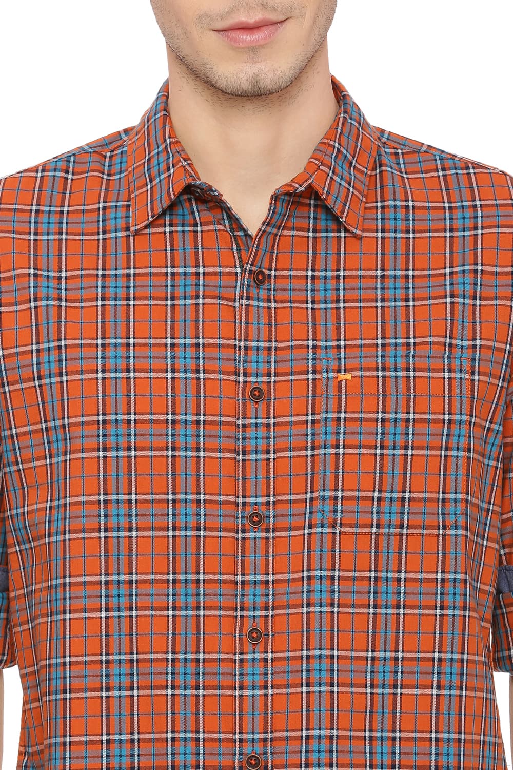 BASICS SLIM FIT CHECKS SHIRT