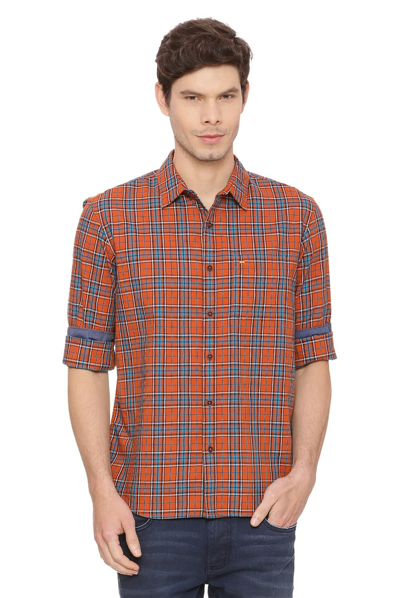 BASICS SLIM FIT CHECKS SHIRT