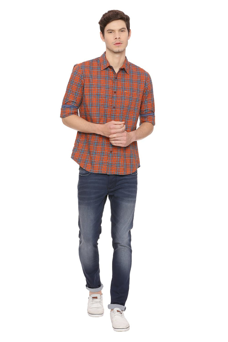 BASICS SLIM FIT CHECKS SHIRT