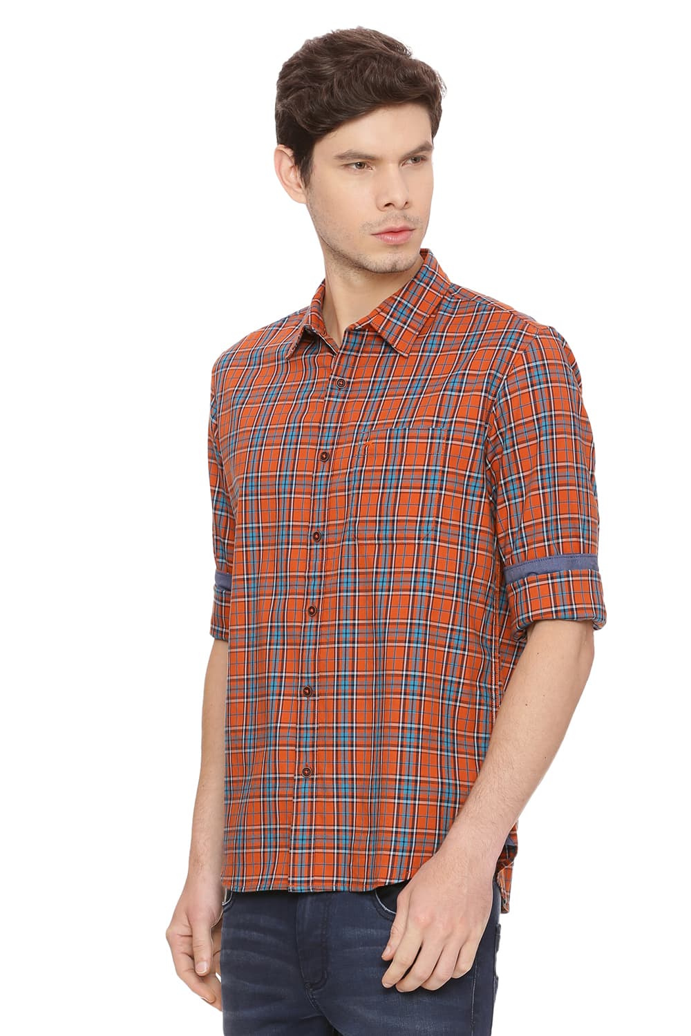 BASICS SLIM FIT CHECKS SHIRT