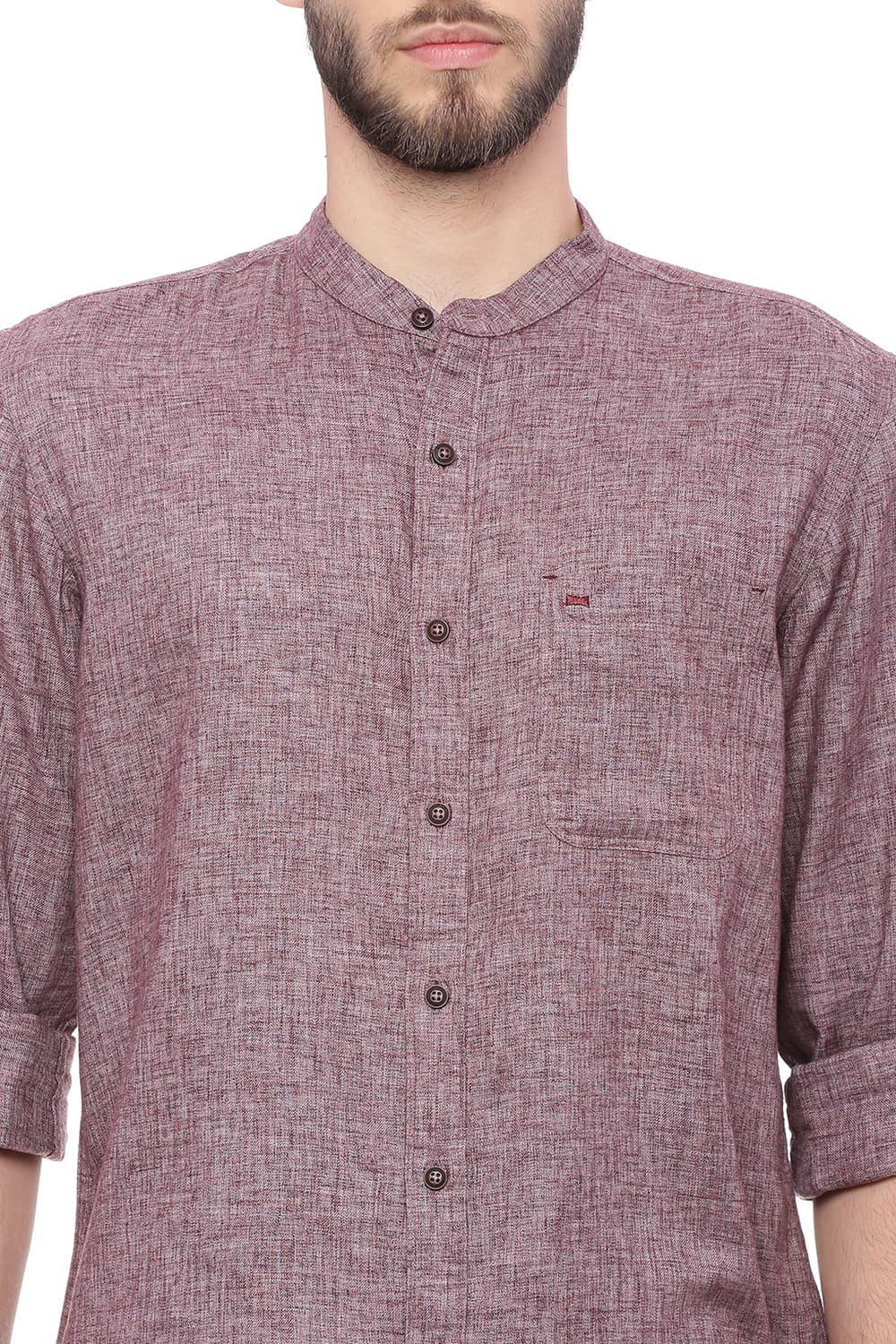 BASICS SLIM FIT TWILL MELANGE SHIRT