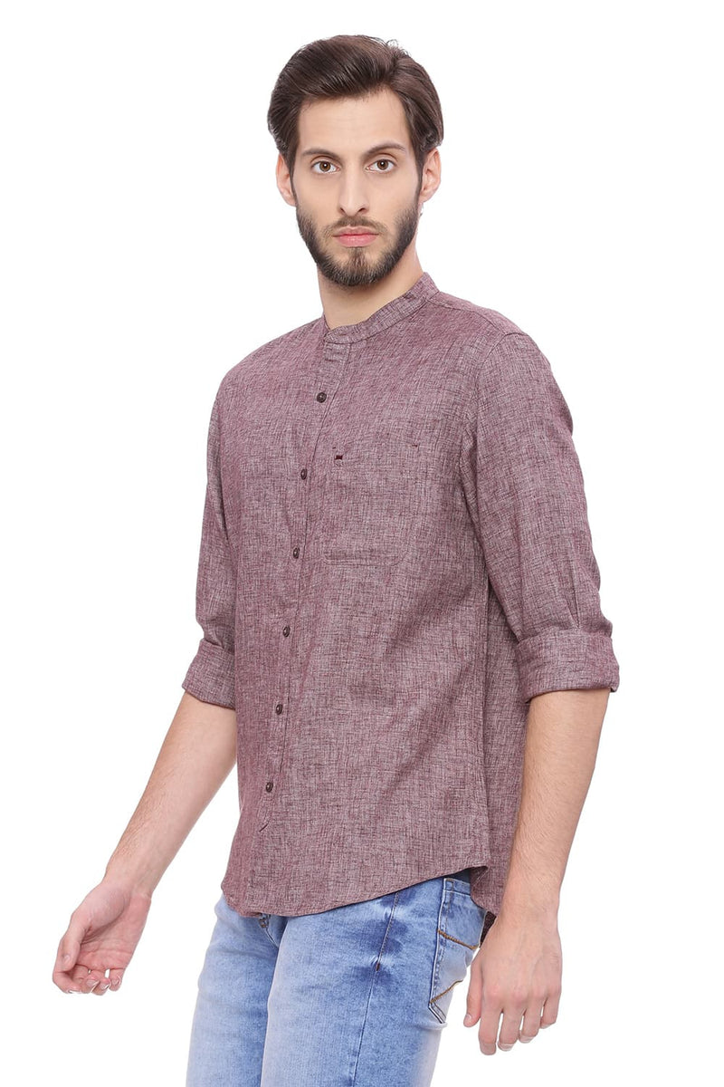 BASICS SLIM FIT TWILL MELANGE SHIRT