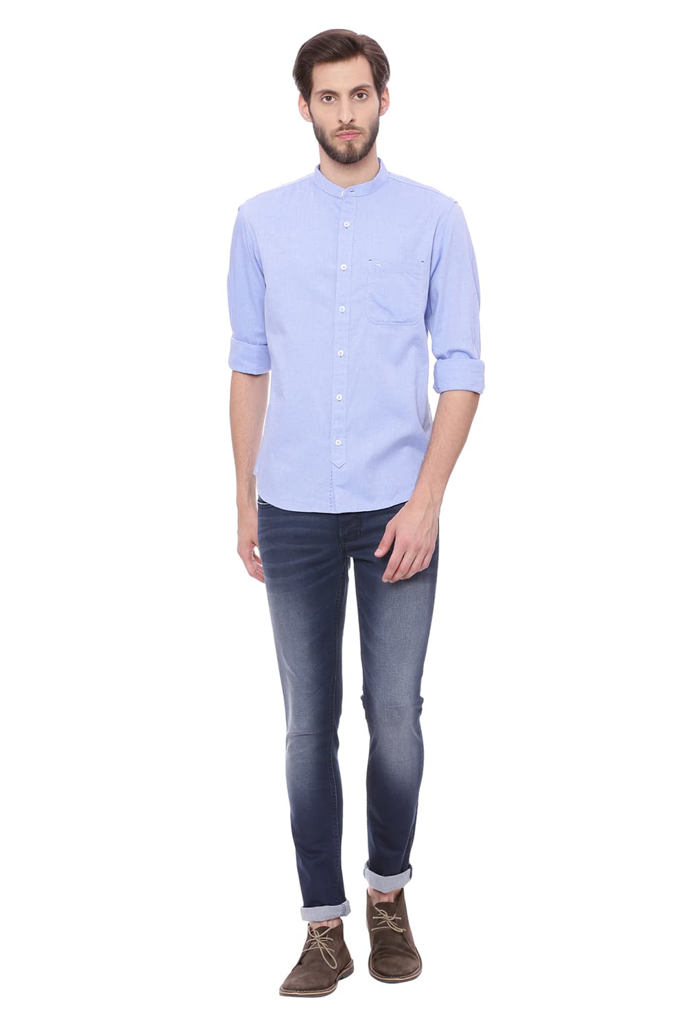 BASICS SLIM FIT NEPS SHIRT