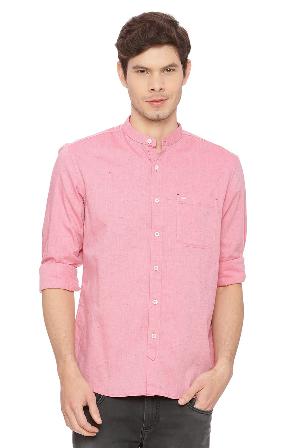 BASICS SLIM FIT NEPS SHIRT