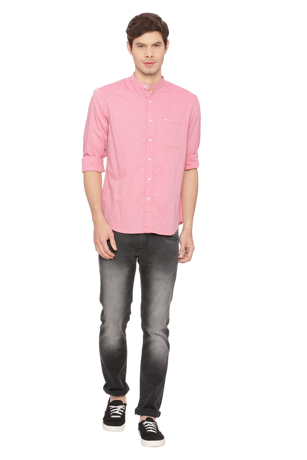 BASICS SLIM FIT NEPS SHIRT