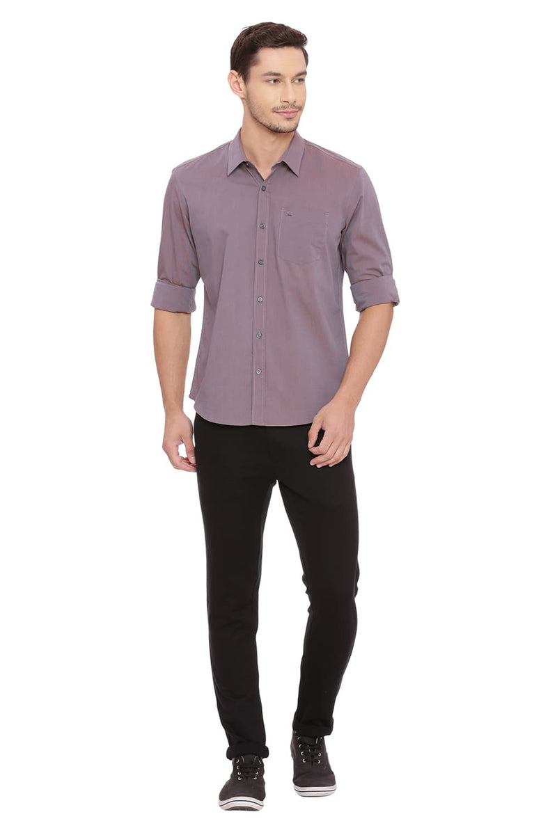 BASICS SLIM FIT CHAMBRAY SHIRT