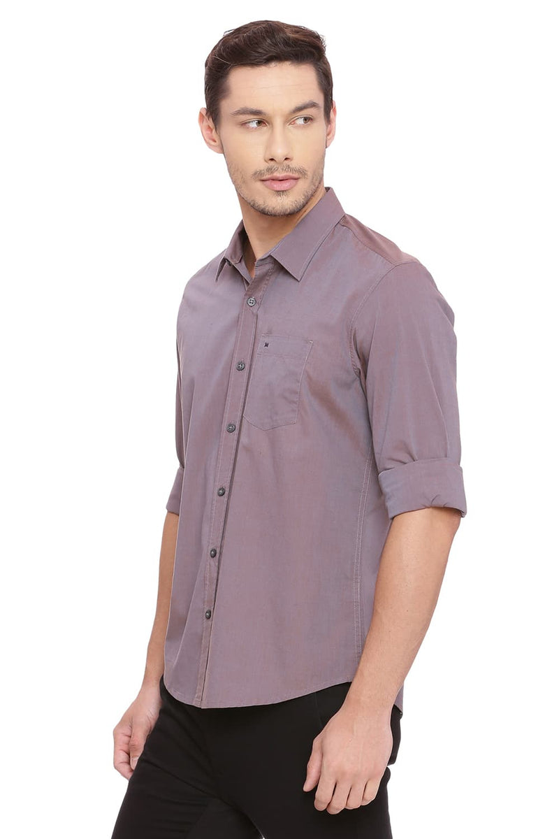 BASICS SLIM FIT CHAMBRAY SHIRT