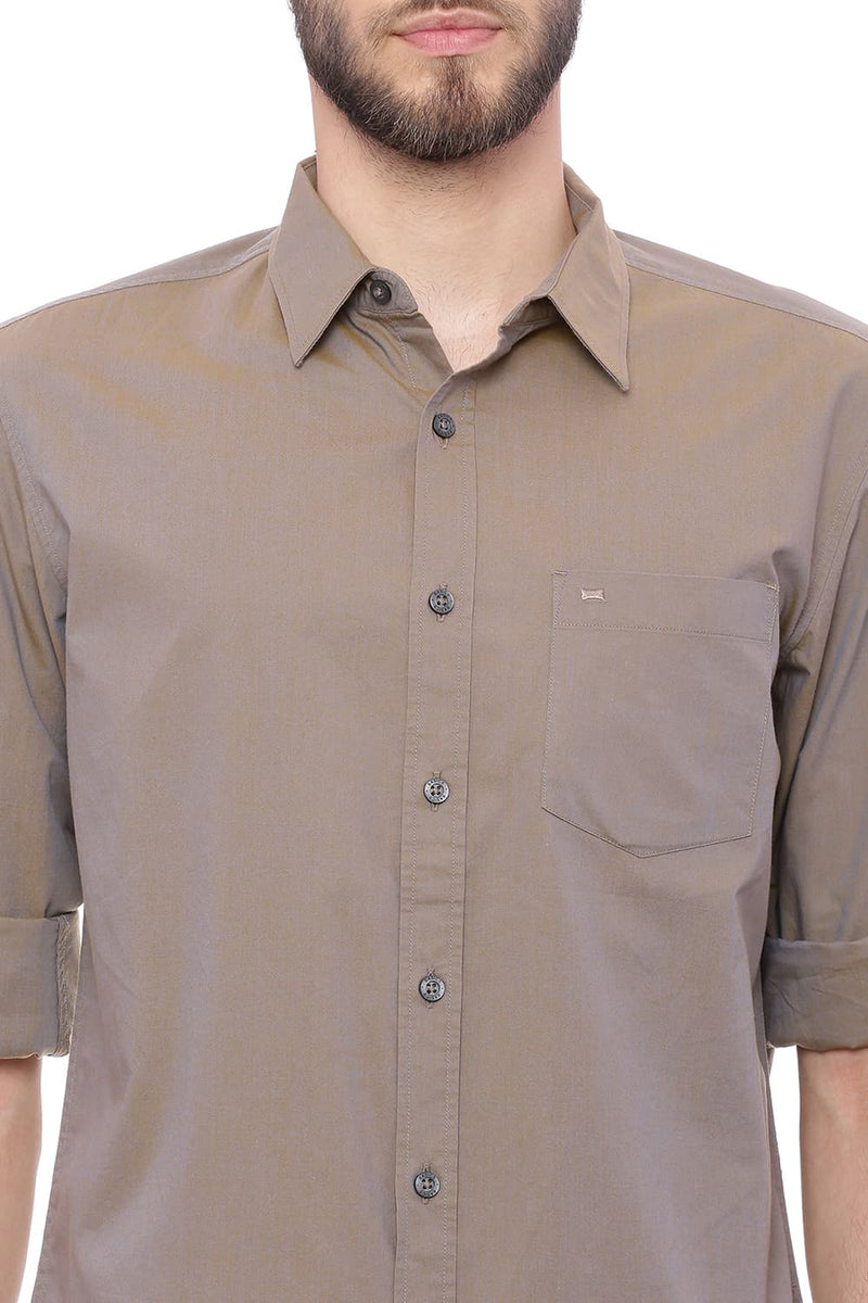 BASICS SLIM FIT CHAMBRAY SHIRT