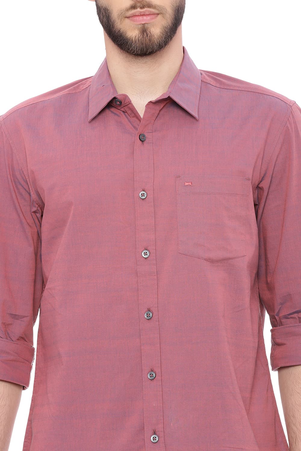 BASICS SLIM FIT CHAMBRAY SHIRT