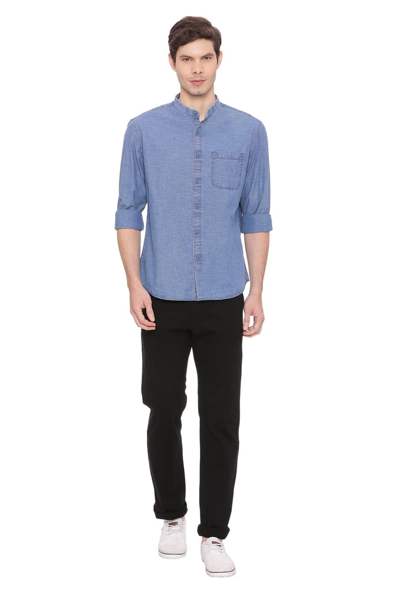 BASICS SLIM FIT STRIPES SHIRT