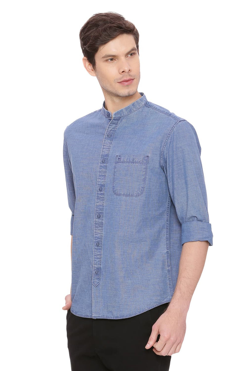 BASICS SLIM FIT STRIPES SHIRT