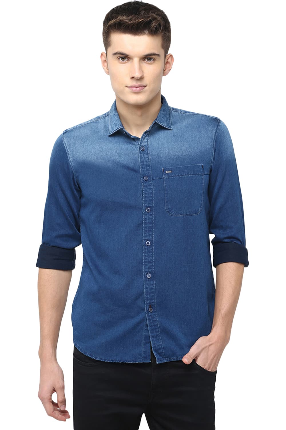 BASICS SLIM FIT SATIN SHIRT