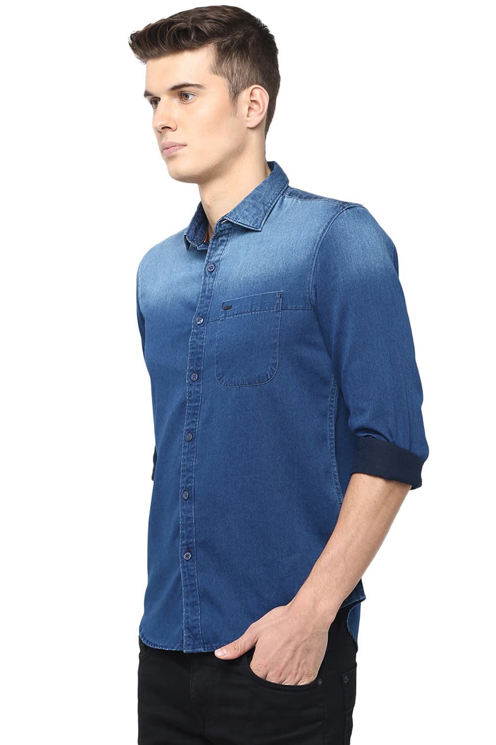 BASICS SLIM FIT SATIN SHIRT