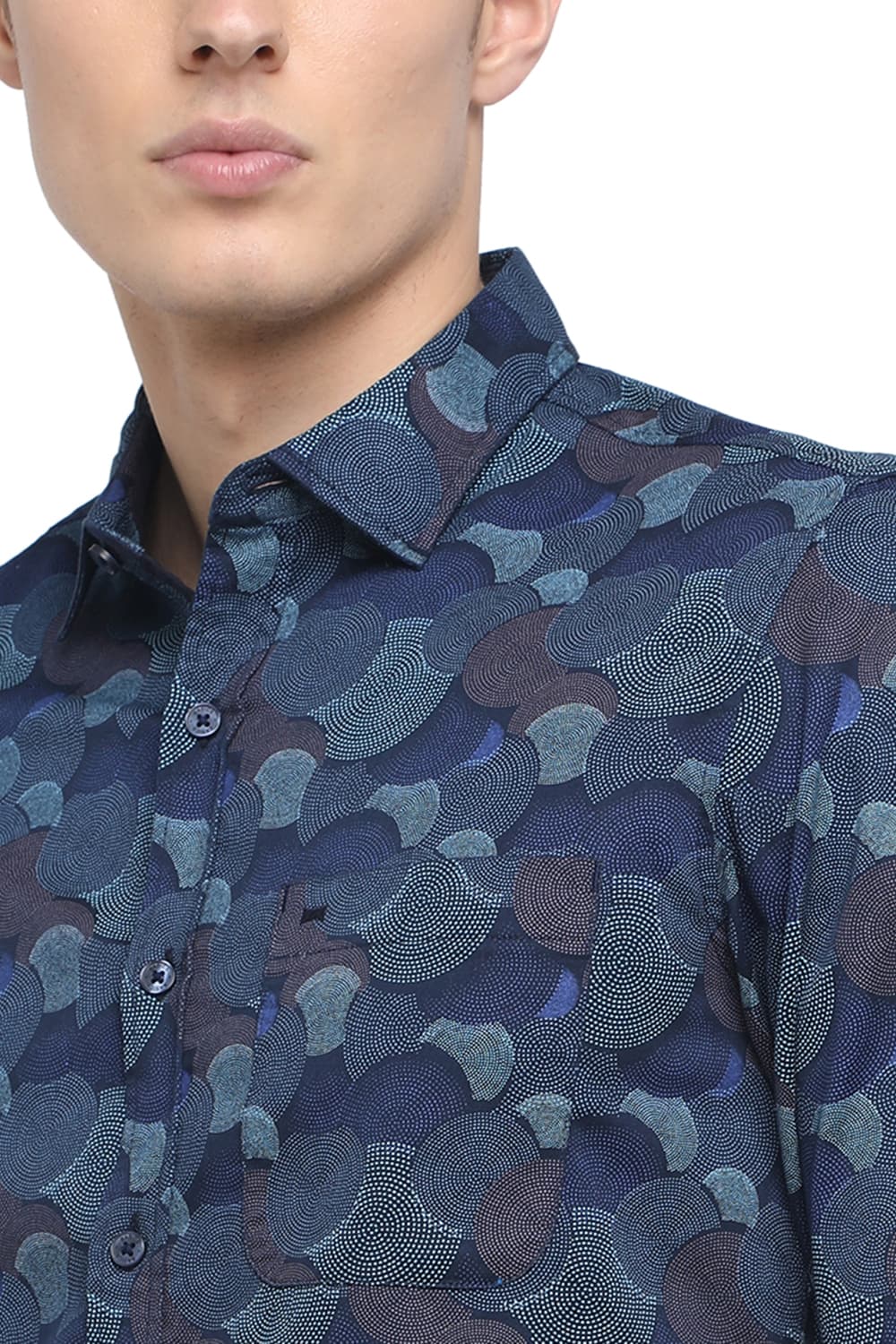 BASICS SLIM FIT PRINTED SHIRT