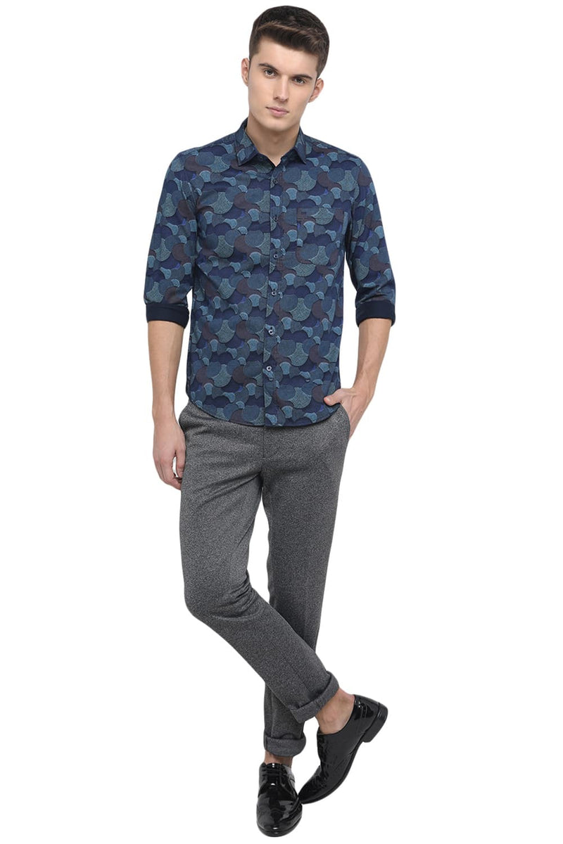 BASICS SLIM FIT PRINTED SHIRT