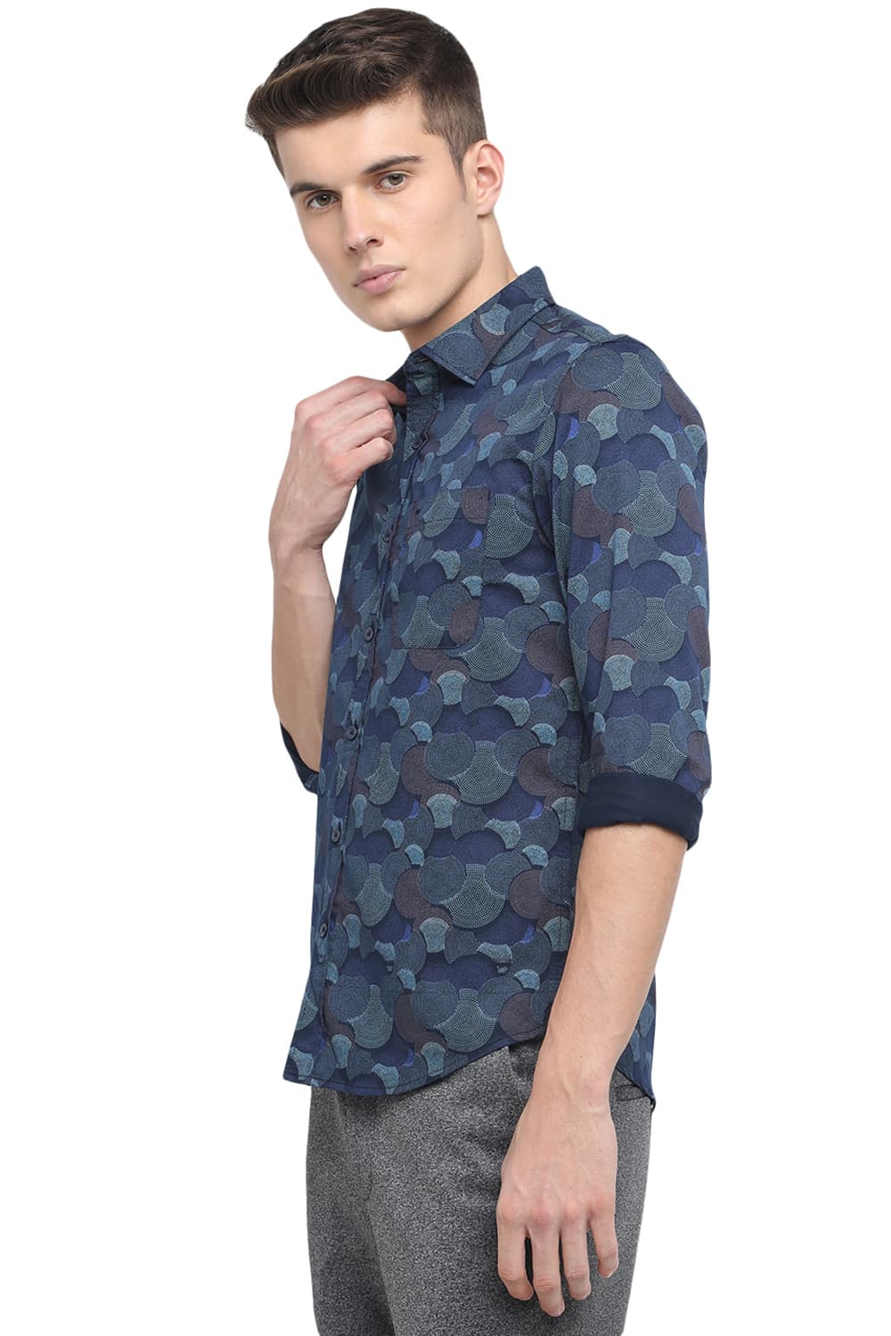 BASICS SLIM FIT PRINTED SHIRT