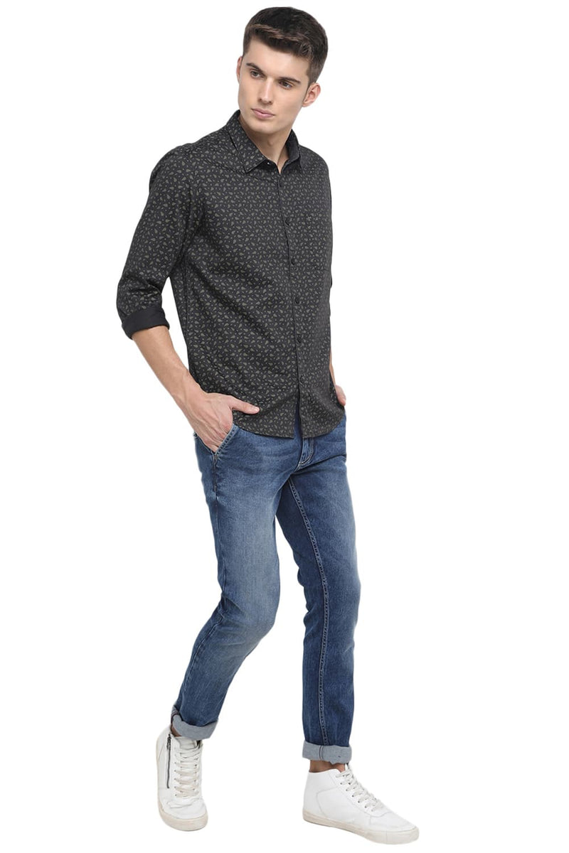 BASICS SLIM FIT PRINTED SHIRT