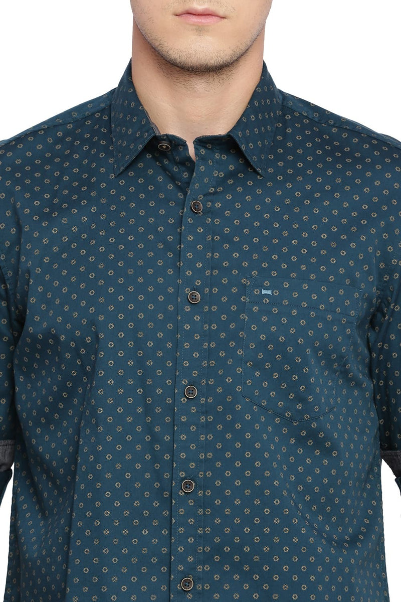 BASICS SLIM FIT PRINTED SHIRT