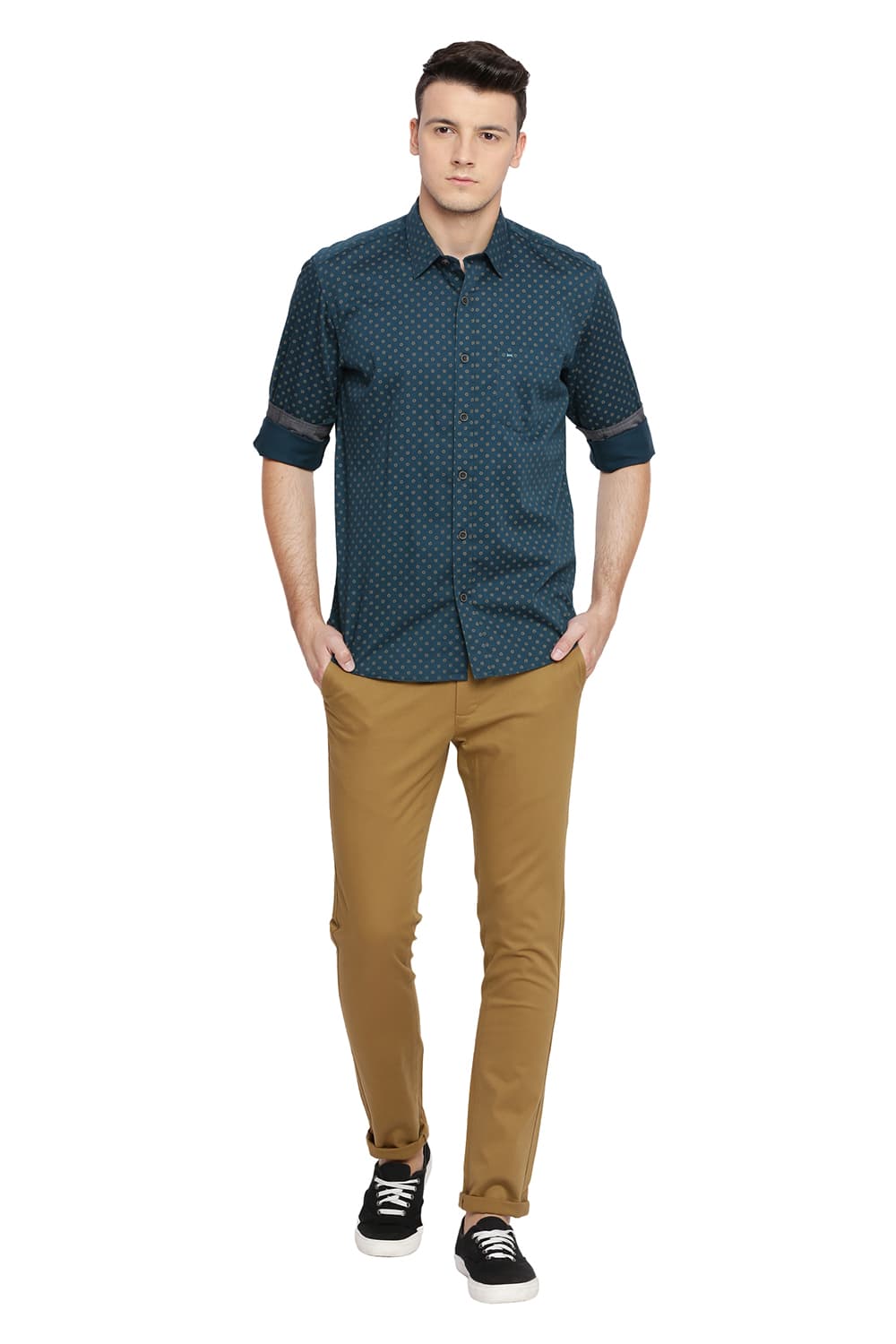 BASICS SLIM FIT PRINTED SHIRT