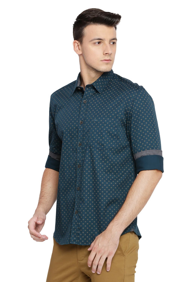 BASICS SLIM FIT PRINTED SHIRT