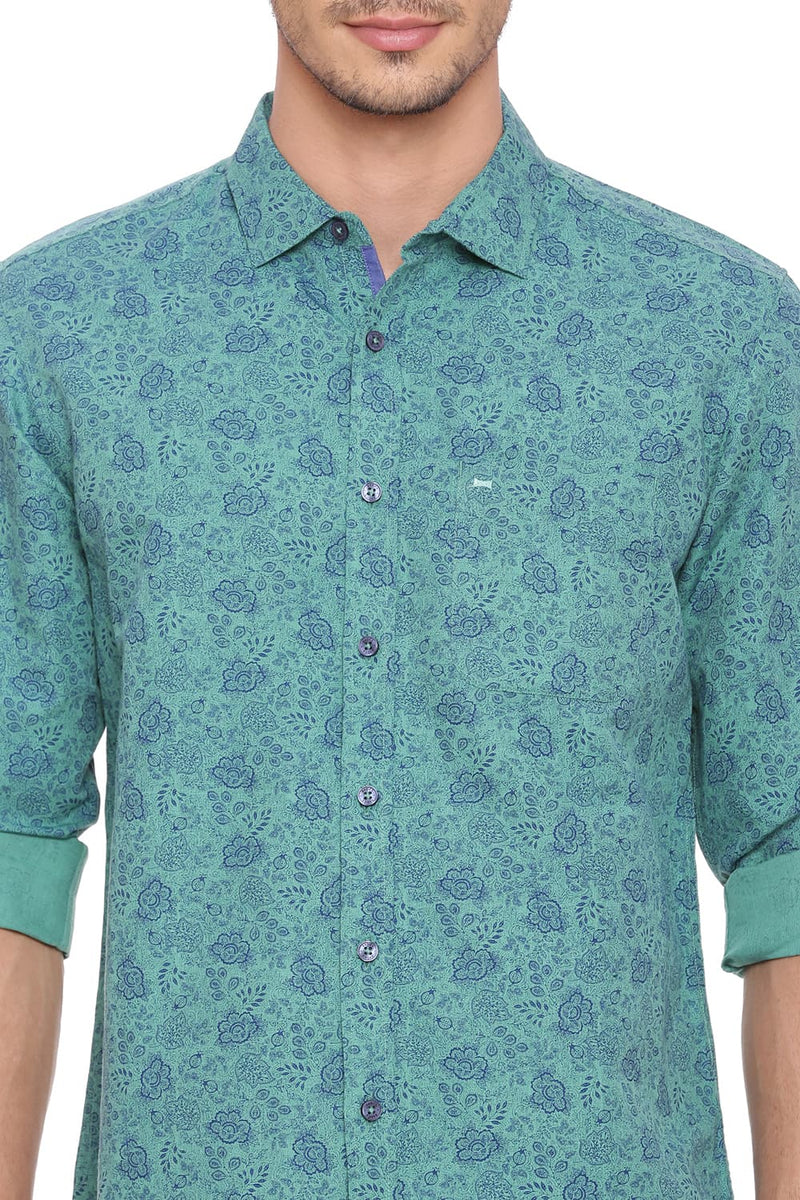 BASICS SLIM FIT PRINTED SHIRT