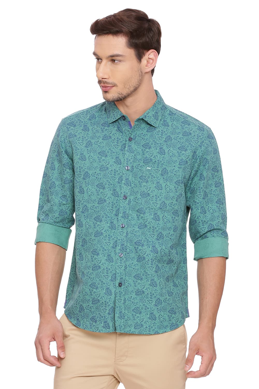 BASICS SLIM FIT PRINTED SHIRT