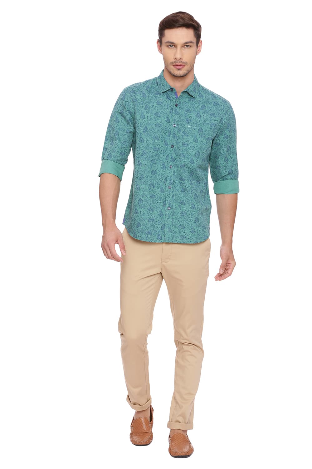 BASICS SLIM FIT PRINTED SHIRT