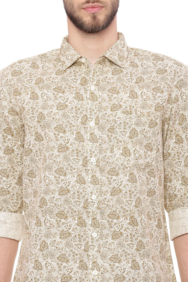 BASICS SLIM FIT PRINTED SHIRT