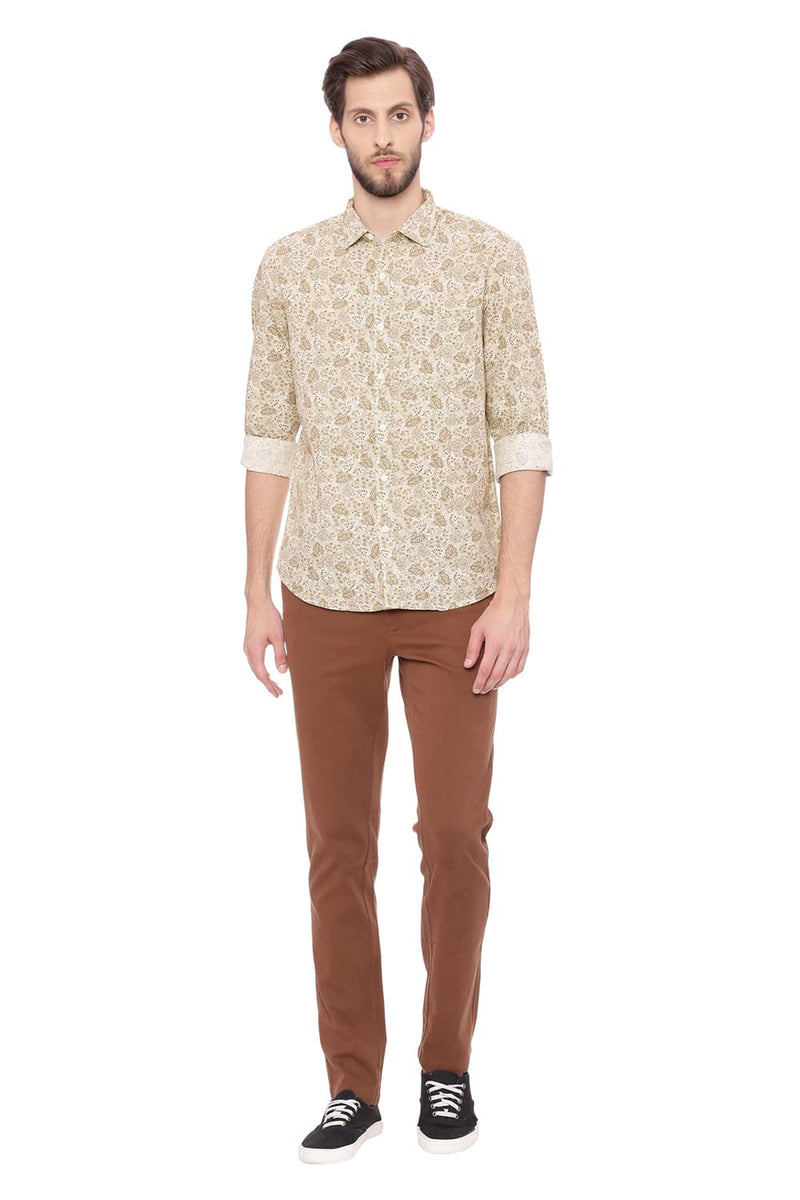 BASICS SLIM FIT PRINTED SHIRT