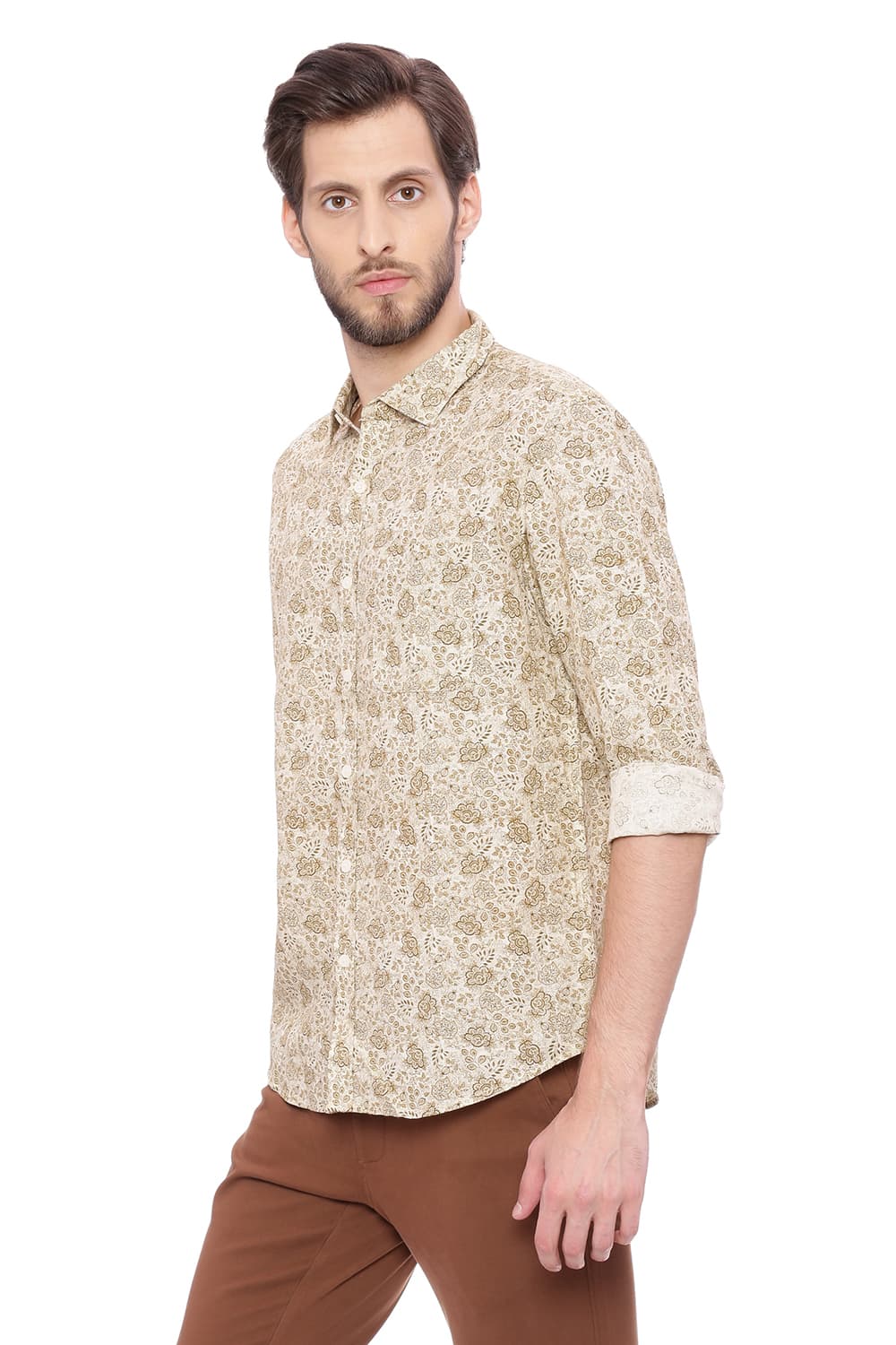 BASICS SLIM FIT PRINTED SHIRT