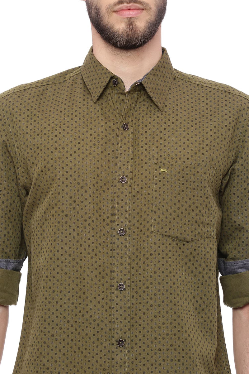 BASICS SLIM FIT PRINTED SHIRT