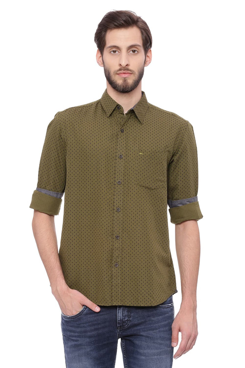 BASICS SLIM FIT PRINTED SHIRT