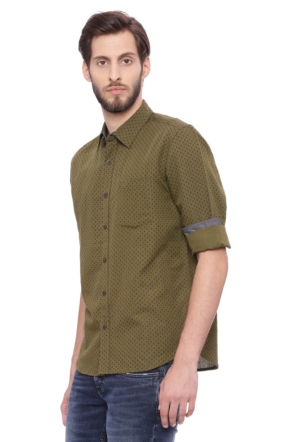 BASICS SLIM FIT PRINTED SHIRT