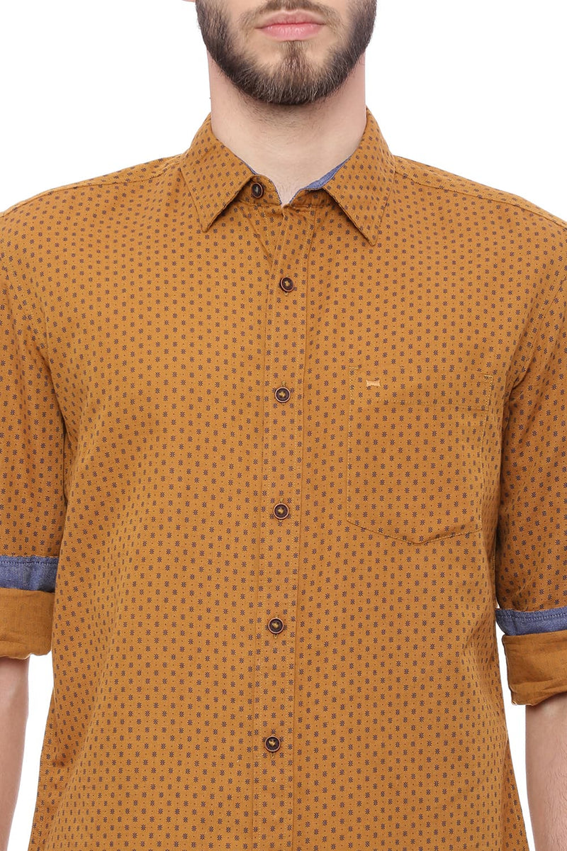 BASICS SLIM FIT PRINTED SHIRT