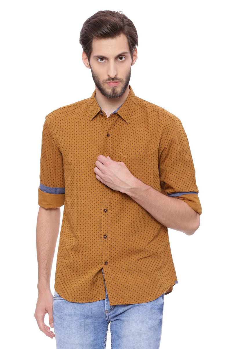 BASICS SLIM FIT PRINTED SHIRT