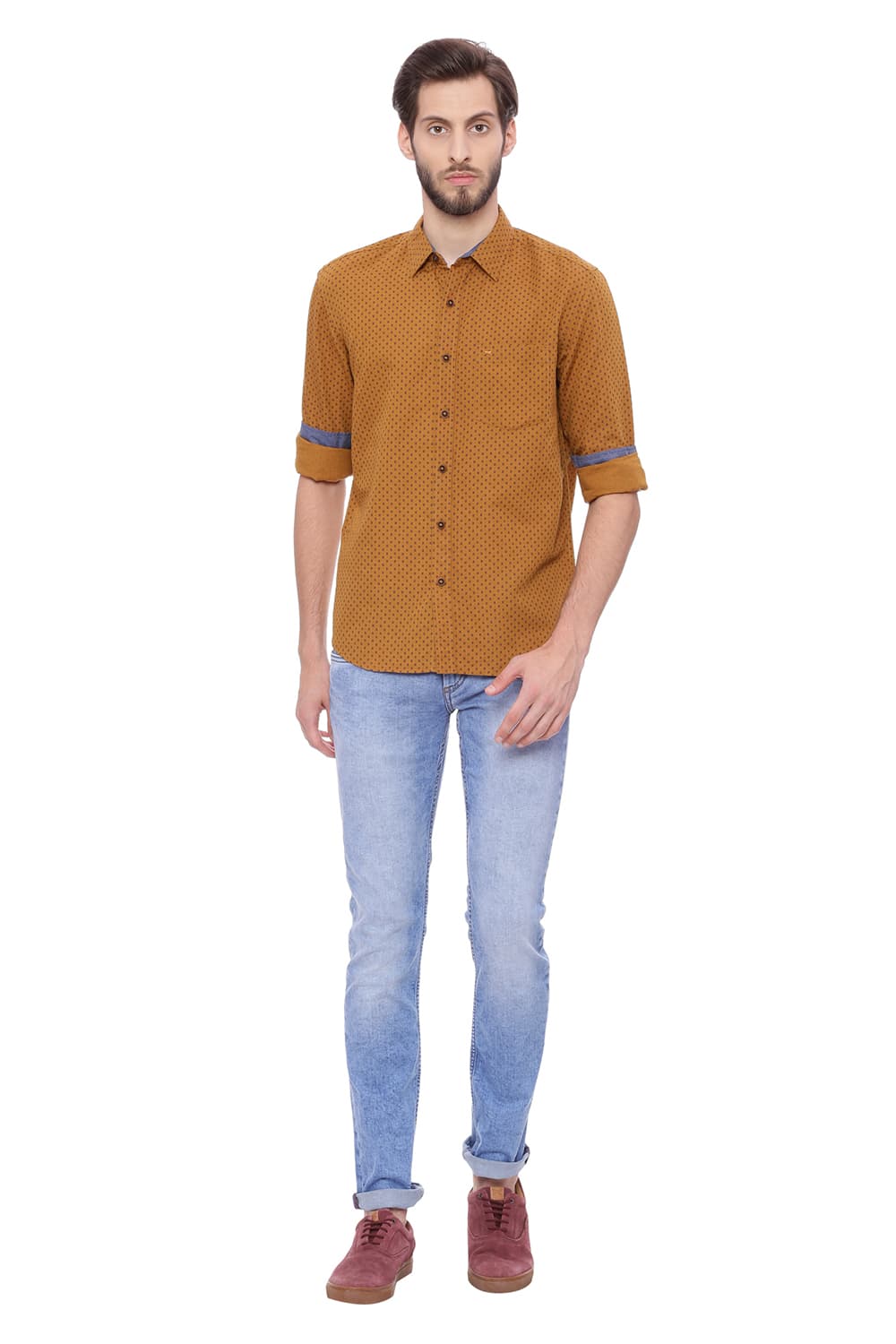 BASICS SLIM FIT PRINTED SHIRT