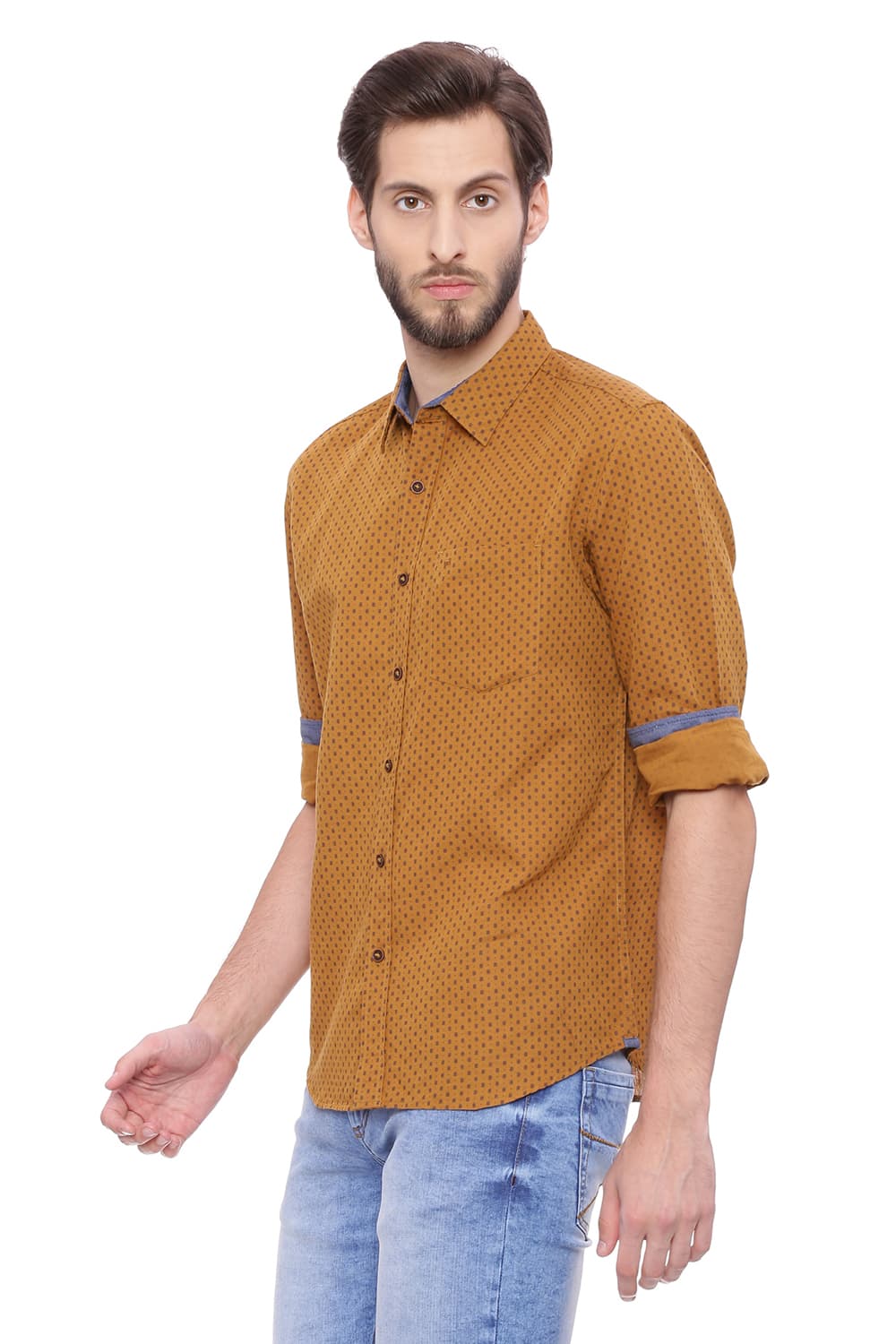 BASICS SLIM FIT PRINTED SHIRT