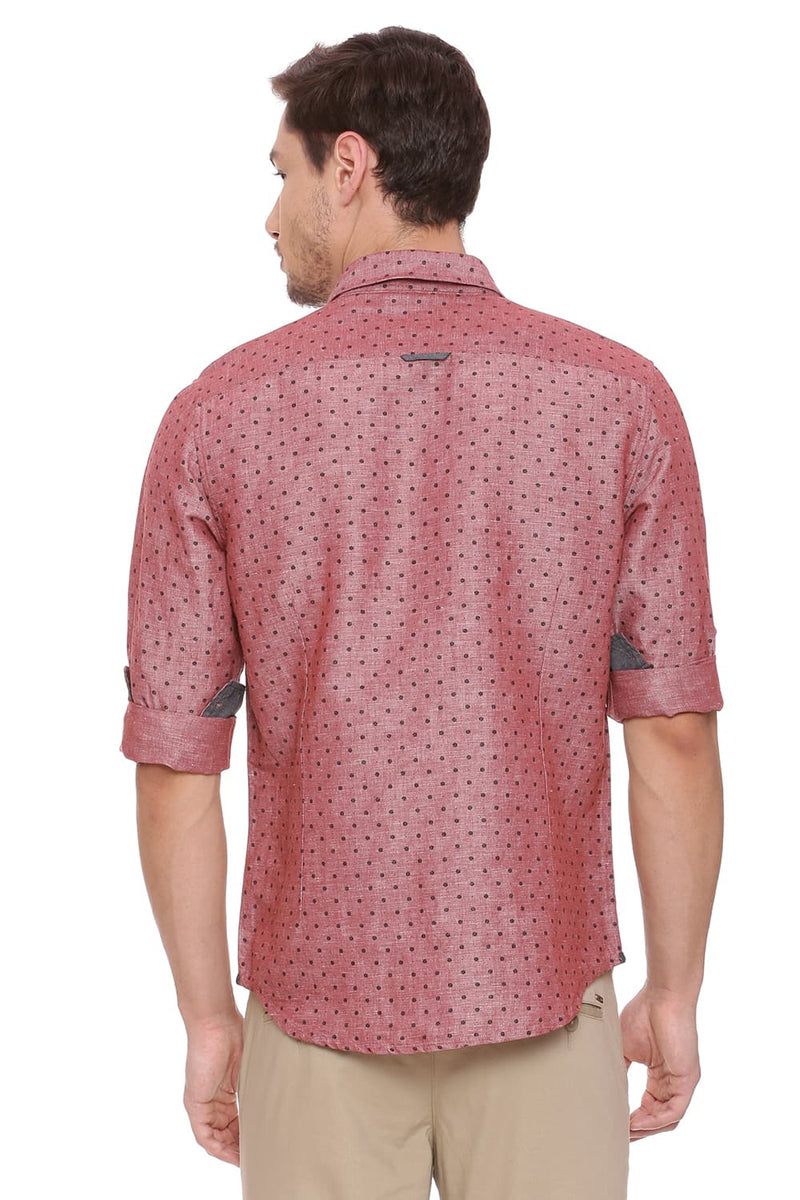 BASICS SLIM FIT PRINTED SHIRT