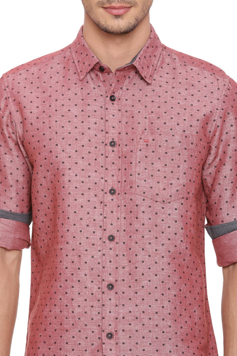 BASICS SLIM FIT PRINTED SHIRT