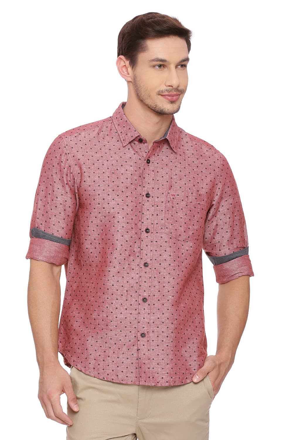 BASICS SLIM FIT PRINTED SHIRT