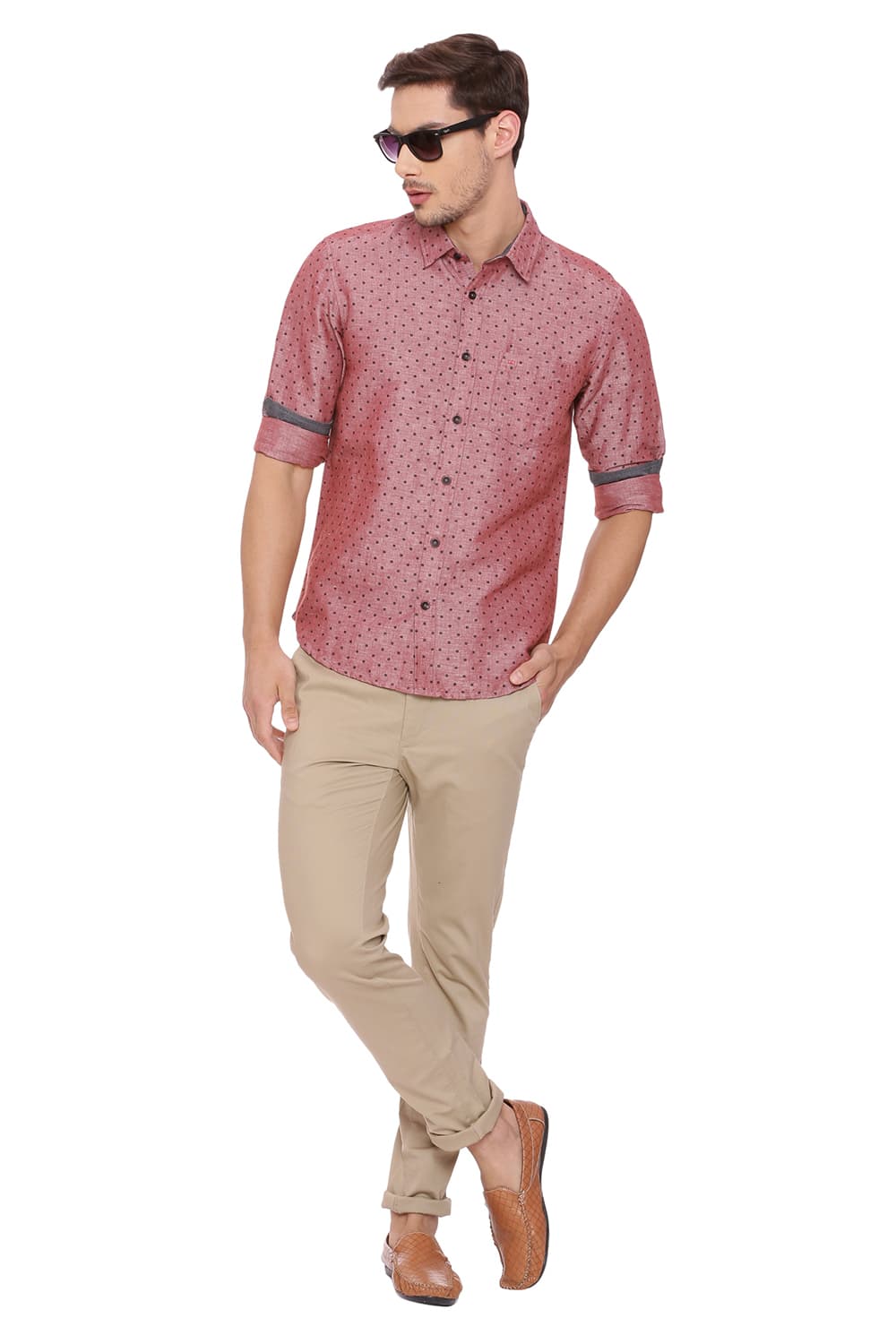 BASICS SLIM FIT PRINTED SHIRT